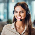 AI receptionist assisting customers with automated voice and CRM systems